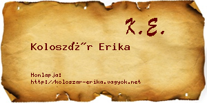 Koloszár Erika névjegykártya