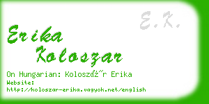 erika koloszar business card